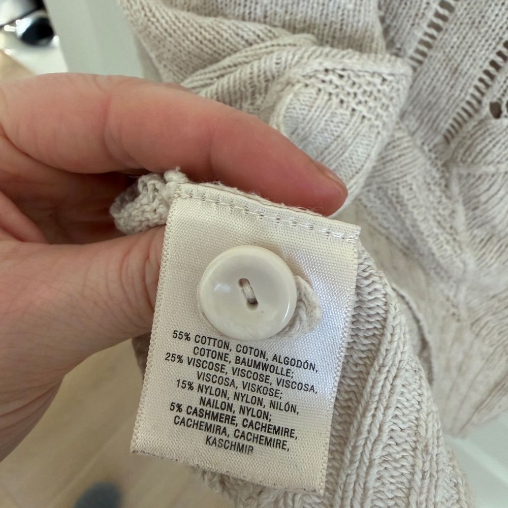 Anthropologie MOTH Oatmeal Elin Cashmere Blend Cardigan - Picture 5 of 8